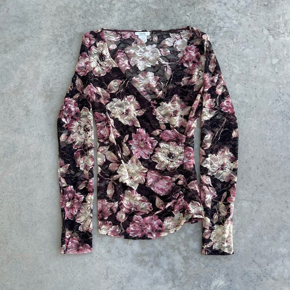 Vintage 90s Cache Long Sleeve Mesh Top